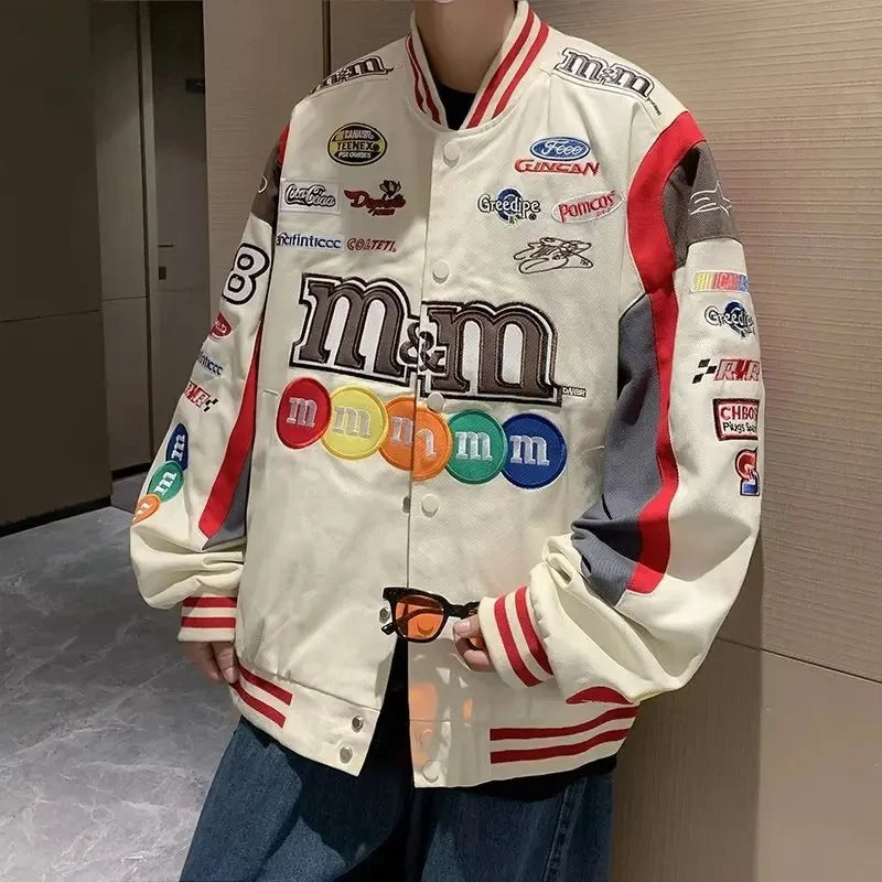 Embroidery M&M Letter Harajuku Jacket